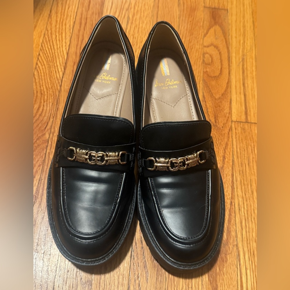 Sam Edelman Teo Lug Loafer gold hardware - size 8